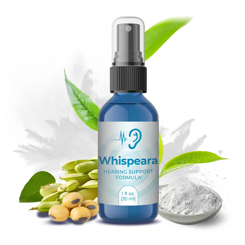 Whispeara botlle with ingredients